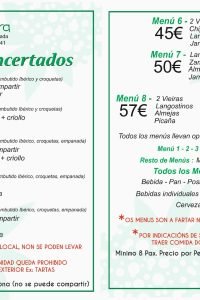 menus concertados